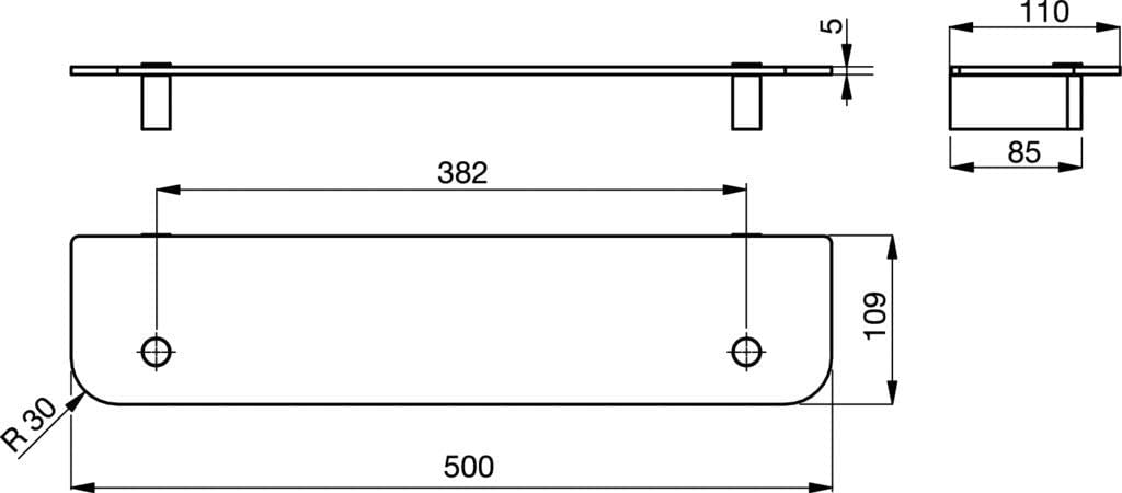 Ideal Standard Connect N1392AA Shelf 500 MM Chrome