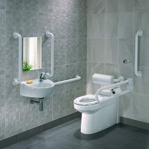 Twyford PK8350WH DOC M Rimless BTW Pack, Right Hand, White Grab Rails & Seat‰Û_