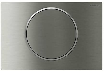 Geberit Geberit Flush System for Toilet with Dual Electronic, Network Service, Discharge, Push Button Actuation Sigma10, Auto/Free of Contact/Screw-On: Brushed Stainless Steel/Polished/Brushed (115.906. SN. 1)