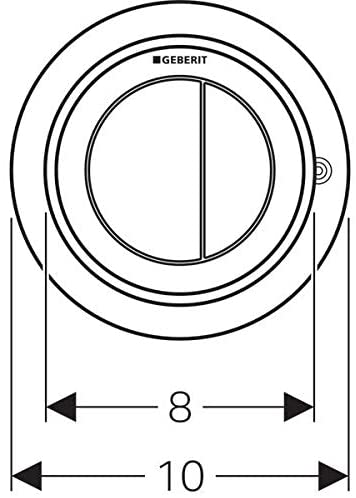 Geberit remote flush actuation type 10, pneumatic, for dual flush, furniture actuator Chrome 116.057.KH.1