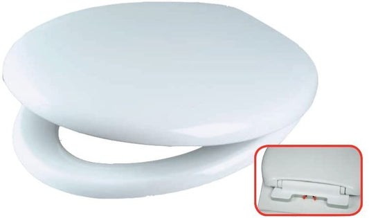 Celmac STG11WH Tango Toilet Seat and Cover, Soft Close Plastic Hinge, White