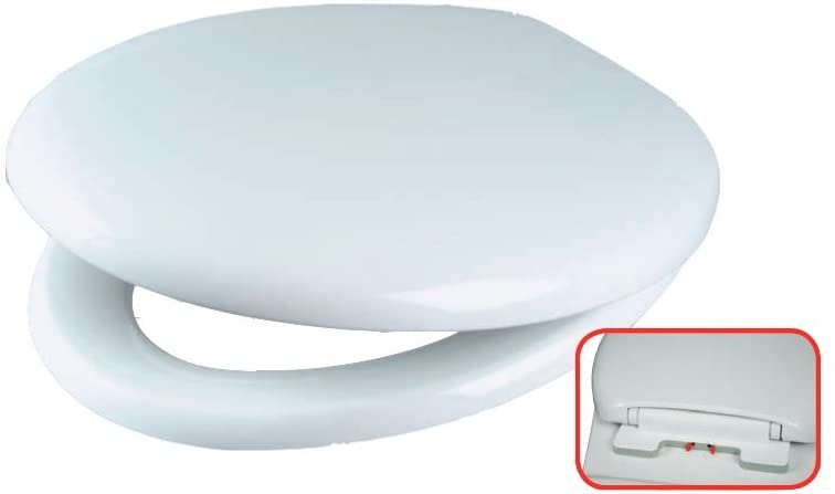 Celmac STG11WH Tango Toilet Seat and Cover, Soft Close Plastic Hinge, White