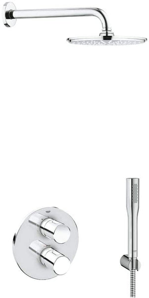 GROHE Grohtherm 3000 Cosmopolitan + Rainshower Shower Solution Pack 4, 118323