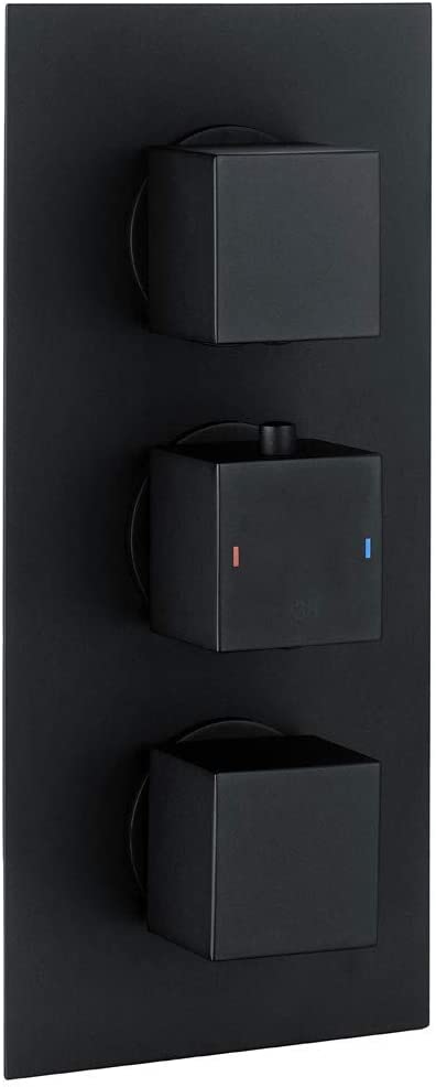 Synergy Triple Concealed Square Black 2 Way Diverter Shower Valve