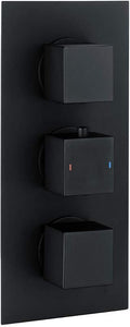 Synergy Triple Concealed Square Black 2 Way Diverter Shower Valve