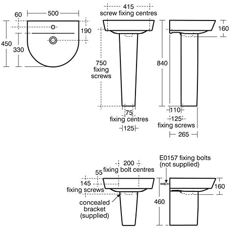 Ideal Standard E138701 Concept Air Arc 50cm Washbasin