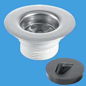 McAlpine 1 1/4‰ۡó� Centre Pin Sink Waste with Black PVC Plug BSW3P