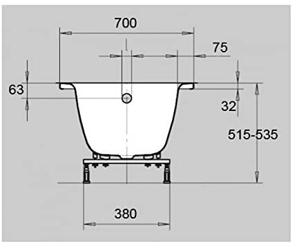 Eurowa Bath 170x70̴Ì_White No Drilling No Foot