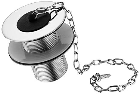 Armitage Shanks S8768AA 1å_" Brass Unslotted Strainer Waste with Plastic Plug, Chain and Stay