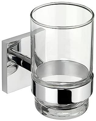 Croydex QM441841 Chrome Chester Flexi-Fix Tumbler and Holder, Wall
