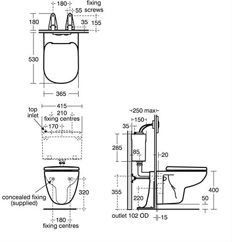 Ideal Standard T327501 Tempo Wall Hung Pan