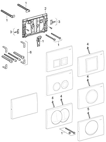Geberit Delta50 115135111 Actuator Plate for 2 Flushes of Different Powers White