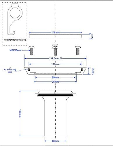 McAlpine Tiled Floor to Sheer Floor Gully Conversion Kit FGTR118TOP