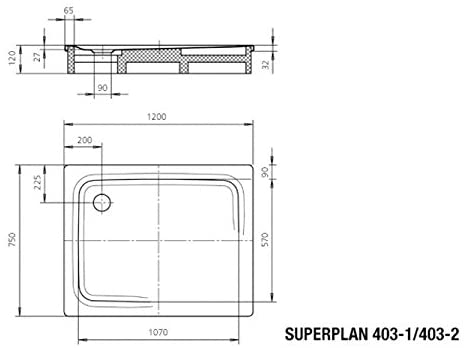 Kaldewei Avantgarde Antislip Superplan 403åʉÛÒåÊ1åÊSteel Shower TrayåʉÛÒåÊ750åÊx 1200åÊmm Alpinweiss