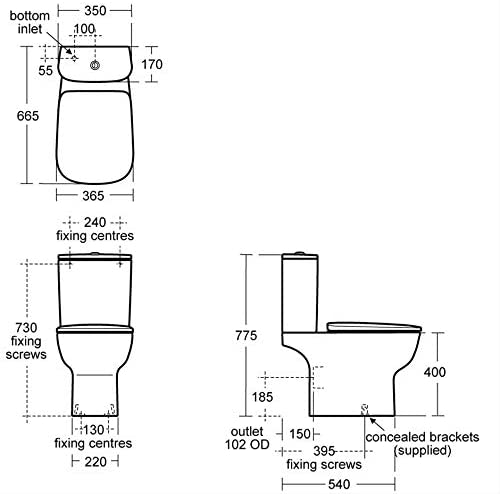 Ideal Standard E159701 Studio Echo Close Coupled WC Bowl