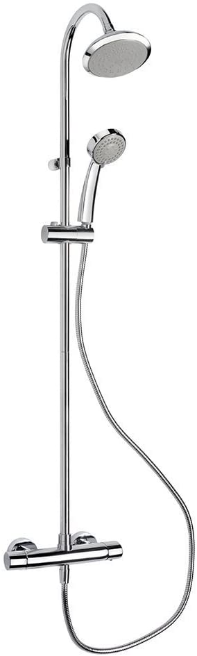 Croydex Casca Thermostatic Bar Shower Valve and Shower Set with Connect-Eze Fixing Kit, Chrome