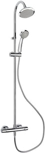 Croydex Casca Thermostatic Bar Shower Valve and Shower Set with Connect-Eze Fixing Kit, Chrome