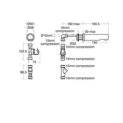 Armitage Shanks Sensorflow 21 A4846AA Panel Mounted Basin tap 150mm. Mains Electronic