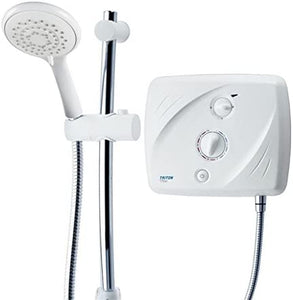 Triton T90xr 9.5kw Pumped Tank Fed Electric Shower White Chrome + Riser T90SI