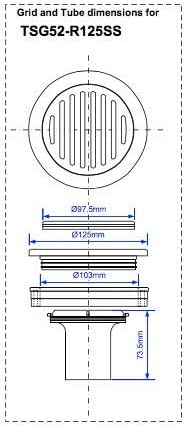 McAlpine 50mm Water Seal Trapped Gully TSG52-R125SS