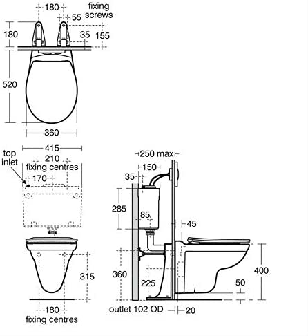Armitage Shanks E822101 Sandringham 21 Smooth Close Coupled Toilet