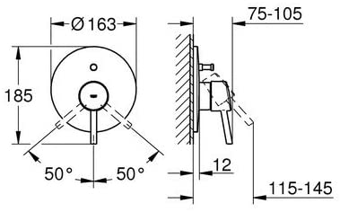Grohe 19345001 Concetto Shower Mixer Chrom for Wall mounting