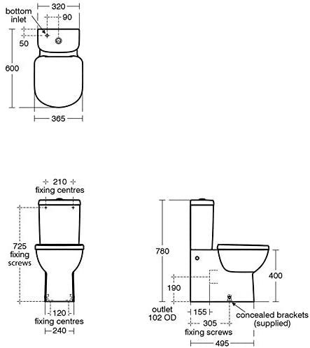 Ideal Standard T328701 Tempo Close Coupled Back to Wall Pan