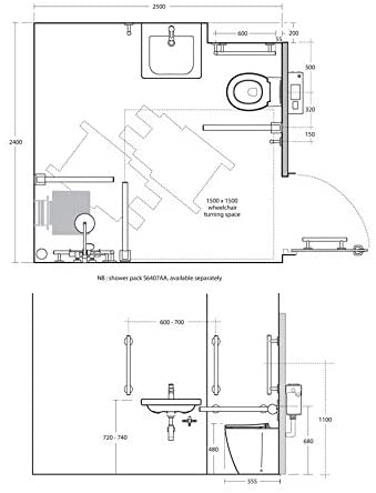 Ideal Standard S6403AA Concept Freedom Ensuite Bathroom Pack with 60cm Basin & Raised Height Standard Projection Back-to-Wall WC