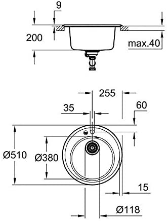 Grohe K200 31656AT0 Composite Sink Granite Grey