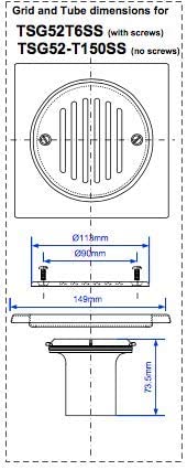 McAlpine 50mm Water Seal Trapped Gully TSG52-T150SS