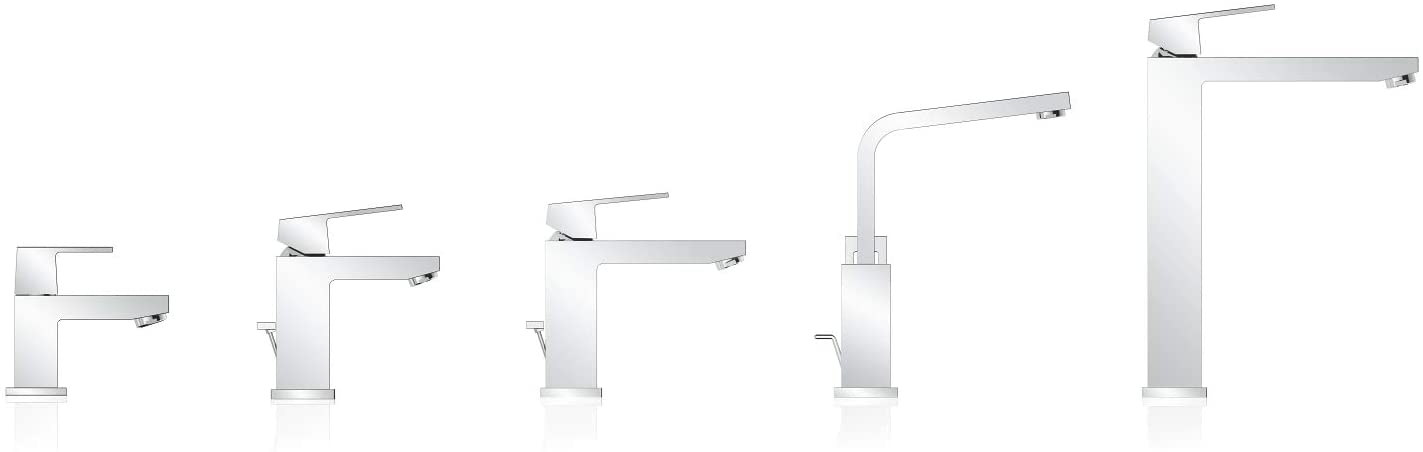 GROHE 23137000 Eurocube Pillar Tap (Smooth Body, Short Spout and Ecojoy)