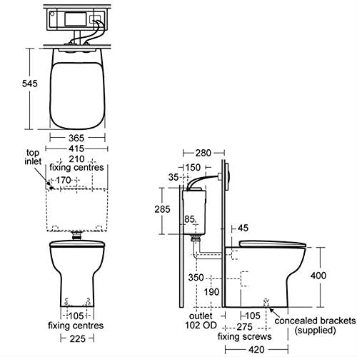 Ideal Standard T282701 Studio Echo Back to Wall Pan