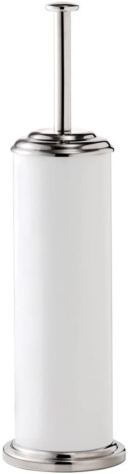 Croydex Freestanding Stainless Steel and White Toilet Brush and Holder