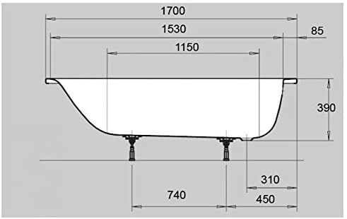 Eurowa Bath 170x70̴Ì_White No Drilling No Foot