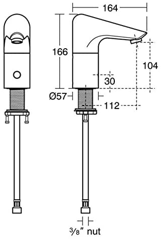 Armitage Shanks Sensorflow 21 tall basin tap A4122AA. Battery operated