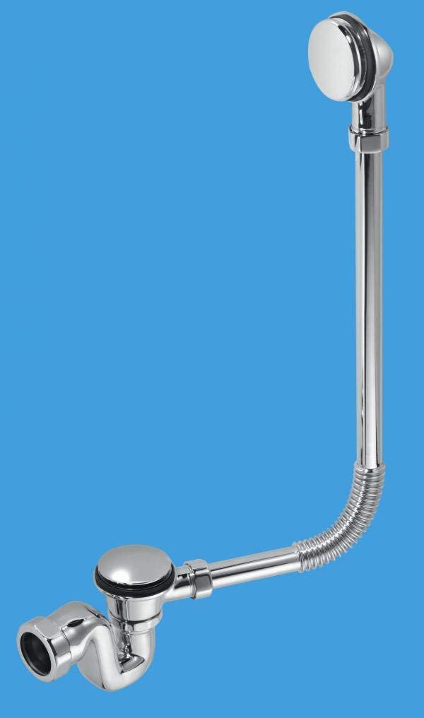 McAlpine 25mm Chrome Bath Trap with Combined Waste and Overflow BRASSTRAP-25-CP