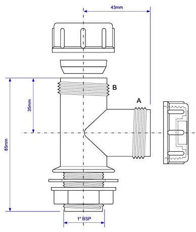 McAlpine ̴_" 2 Way Expansion Pipe Adaptor R34