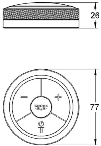 GROHE 36309000 F-Digital Wireless Remote Controller for Bath or Shower - Chrome
