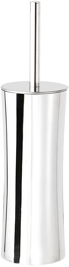 Croydex Toilet Brush With Freestanding Polished Steel Curvy Holder
