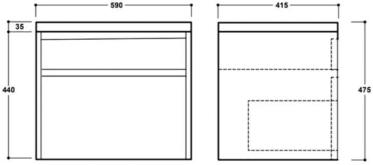 Synergy 600mm Float Driftwood Vanity Wall Unit