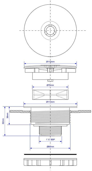 McAlpine High Flow Shower Waste -Top Access