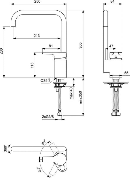 Ideal Standard B8084AA Kitchen Tap
