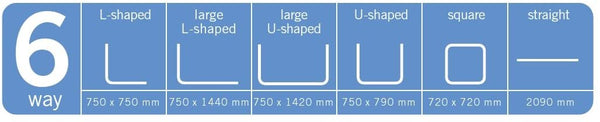 Croydex Modular Shower Curtain Rail System 6 Configurations