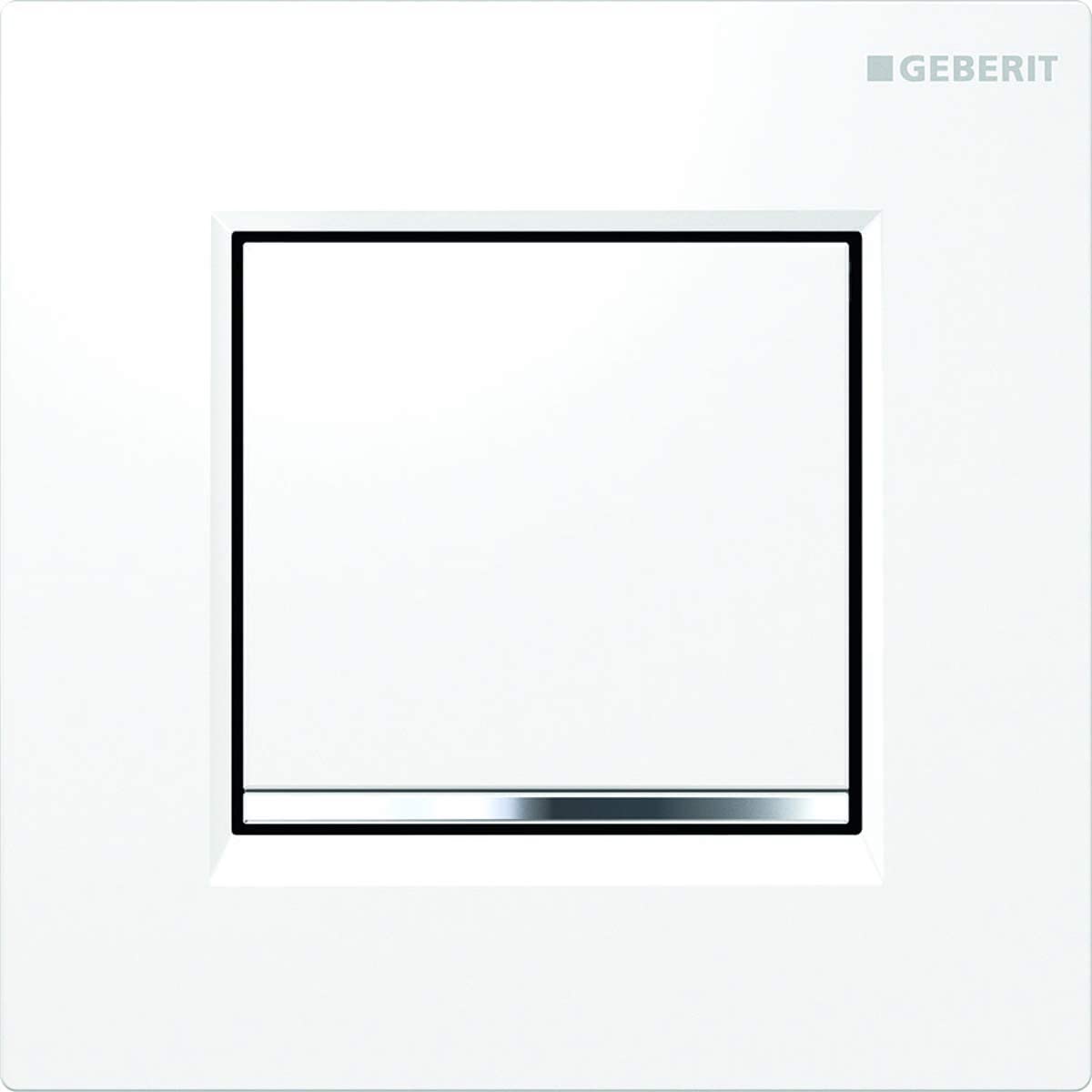 GeberitåʉÛÒåÊDischarge System Geberit Urinal with Download Tyre, Push Button Actuation Series 30: White/Glossy Chrome/White (116.017. KJ. 1)