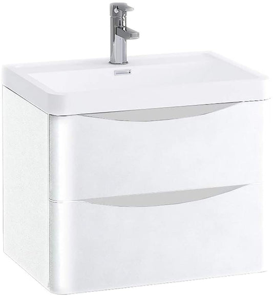 Synergy Kiev 600mm White Gloss Wall Vanity Unit SY-KIE09