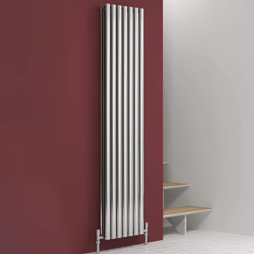 Reina Nerox Stainless Steel Vertical Designer Radiator 1800mm x 413mm Double Panel Polished