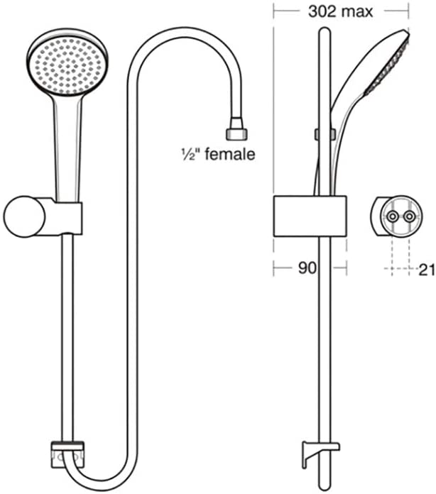 Ideal Standard B9489AA Idealrain M3 Shower Set, Chrome