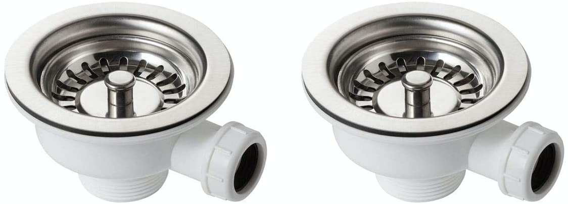 Leisure Sinks WKIT04 Chrome Basket Strainer Waste Kit for 1.5 And 2 Bowl Sinks