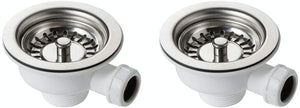 Leisure Sinks WKIT04 Chrome Basket Strainer Waste Kit for 1.5 And 2 Bowl Sinks