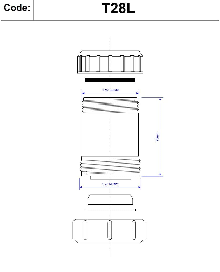 McAlpine 1å_" Surefit x Multifit Straight Connector T28L